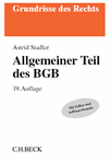 Bernd Rüthers, Astrid Stadler - Allgemeiner Teil des BGB